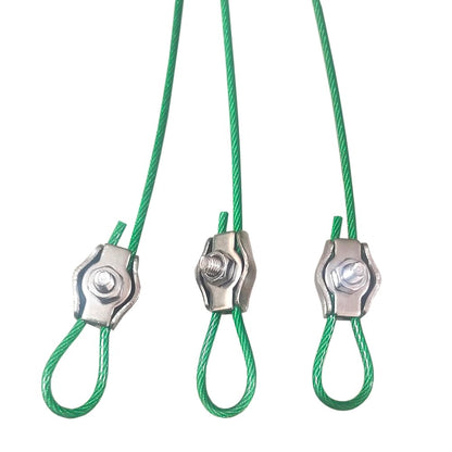 DGOL 3 Packs Green Coated 304 Stainless Steel Hanging Planters Wire, Adjustable Length from 10-23 inch, 3 Leads (Legs) Plant Hanger Hooks, Overall Bearing 88 lbs