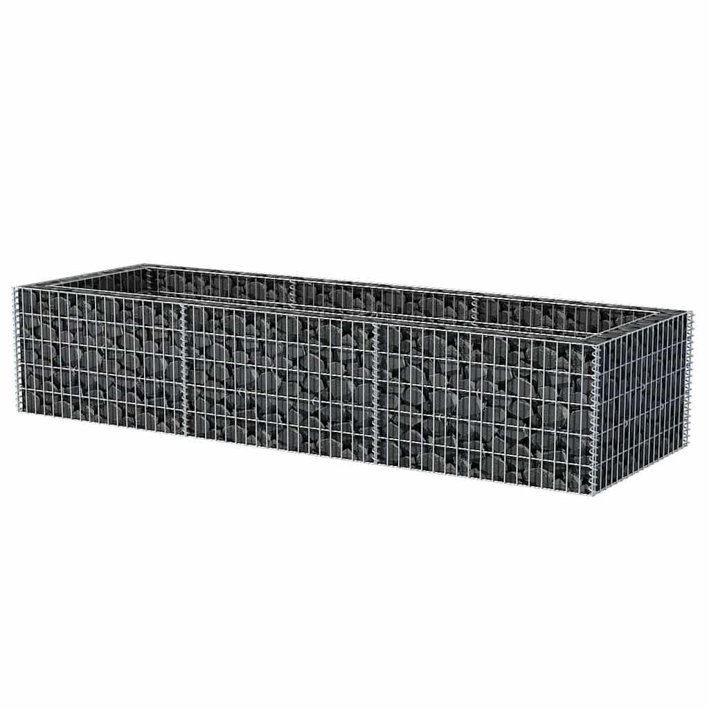 Gabion Raised Bed Silver Galvanized Steel 106.3 x 35.4 x 19.7 in, Gardening, Pots & Planters, 142556
