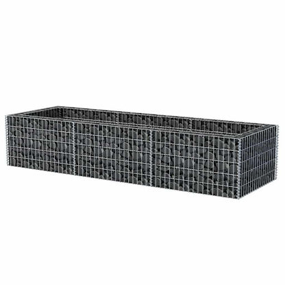 Gabion Raised Bed Silver Galvanized Steel 106.3 x 35.4 x 19.7 in, Gardening, Pots & Planters, 142556