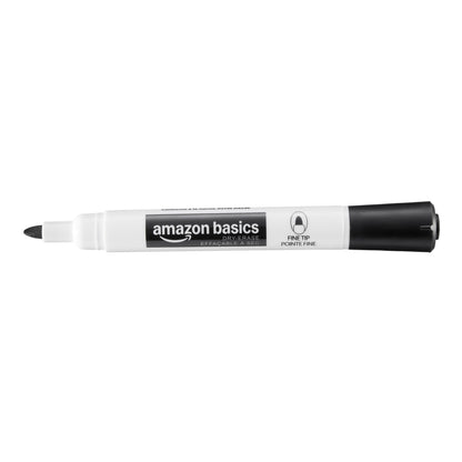 Amazon Basics Low-Odor Dry Erase Whiteboard Markers, Chisel Tip, Quick-Dry, Black, 36-Pack