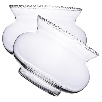 SEWOART 2pcs Glass Fish Bowl for Hydroponic Plants Simple Design Bowl Multi-Functional Terrarium for Fish Shrimp and Home Floral Edge