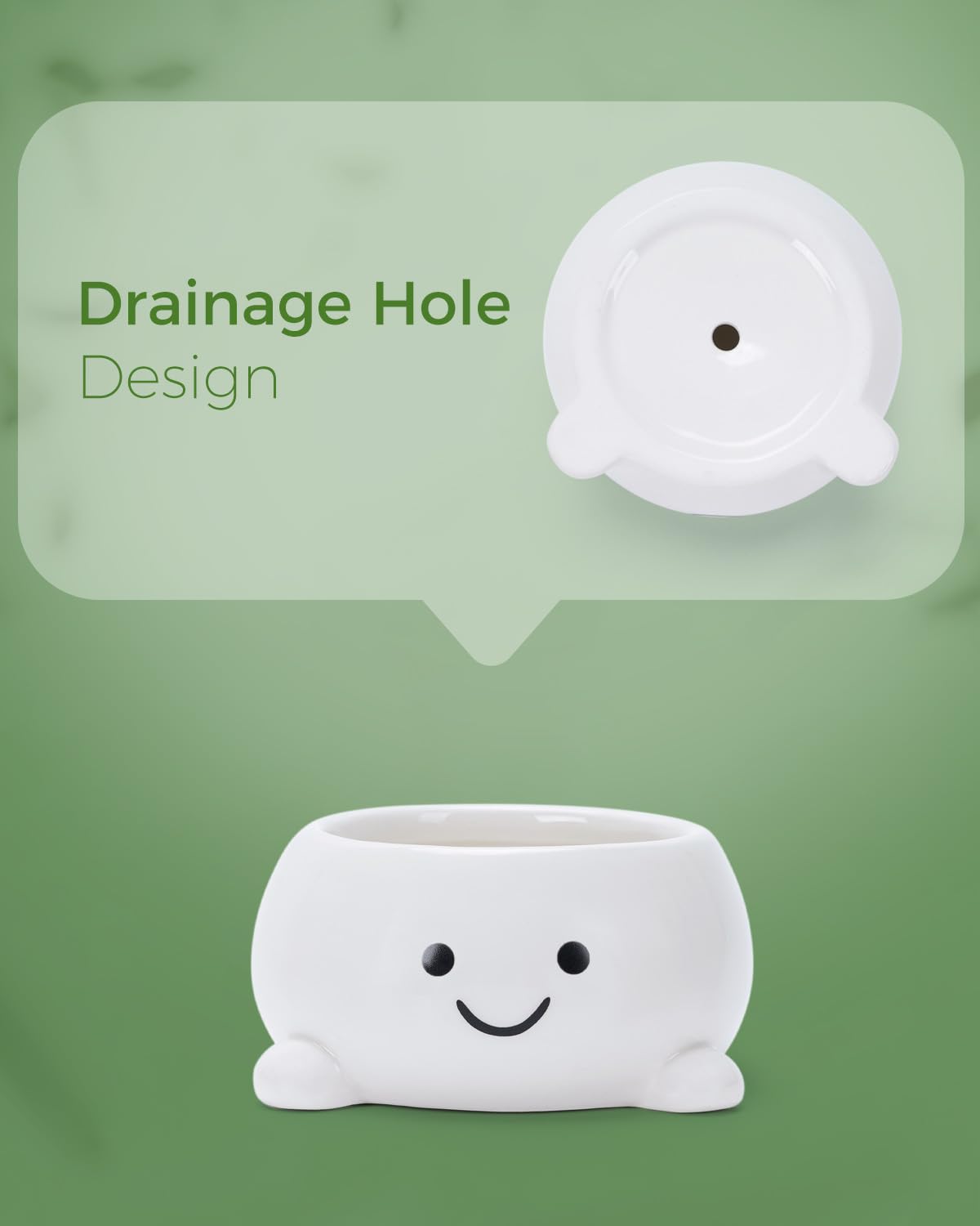 GaloTrek Smily Face Planter Pot Funny Toilet Plant Pots Cute Ceramic Flower Head Planters Succulent Pots for Indoor Outdoor Plants Unique Bathroom Planter with Drainage Hole