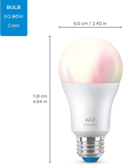WiZ 60W A19 Tunable White LED Smart Bulb - Pack of 6 - E26- Indoor - Connects to Your Existing Wi-Fi - Control with Voice or App + Activate with Motion - Matter Compatible