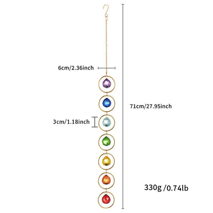 7 Chakra Crystal Suncatcher, Multi-Color, 30mm Crystal Ball Healing Decor