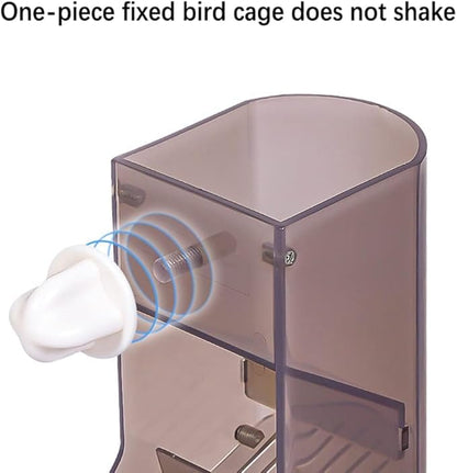 Automatic Bird Feeder No-Mess Bird Feeder Parrot Feeder Cage Accessories for Budgerigar Canary Lovebord Finch Parakeet