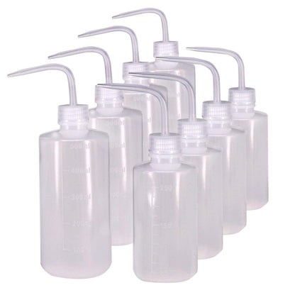 Belinlen 250ml+500ml Plastic Safety Wash Bottle, Plastic Squeeze Bottle Narrow Mouth, 8 Pack (Each Size 4)