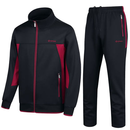 PUMPITU Men's Casual Athletic Tracksuit Long Sleeve Sweatsuit Set Full Zip Running Sports Jacket and Pants 2 Piece Outfits