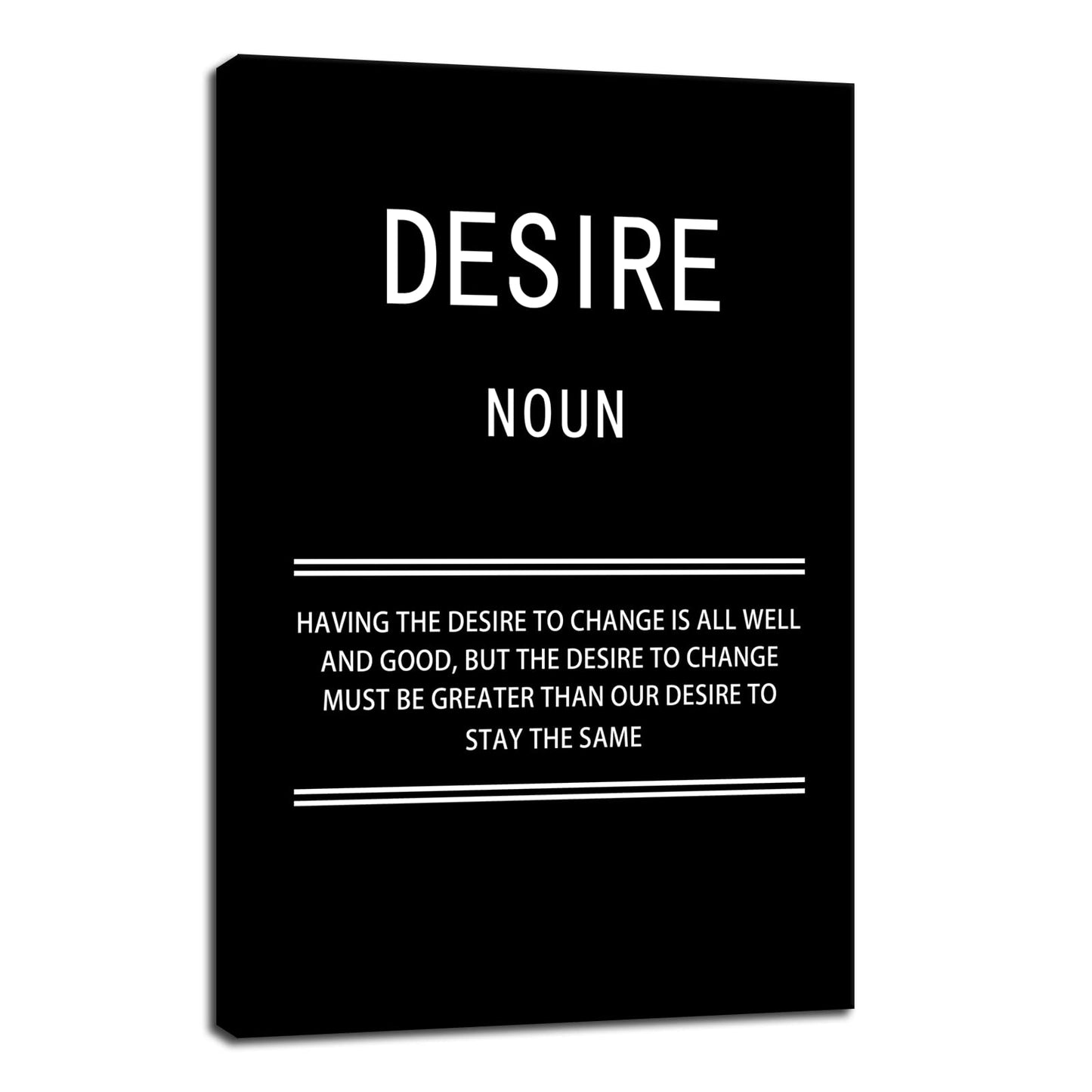 WYJZDZQ8 Desire Noun Inspirational Canvas Office Print Wall Art Motivational Picture Poster Painting Modern Inspiring Artwork for Home Living Room Bedroom Decor Ready to Hang [24''W x 36''H]