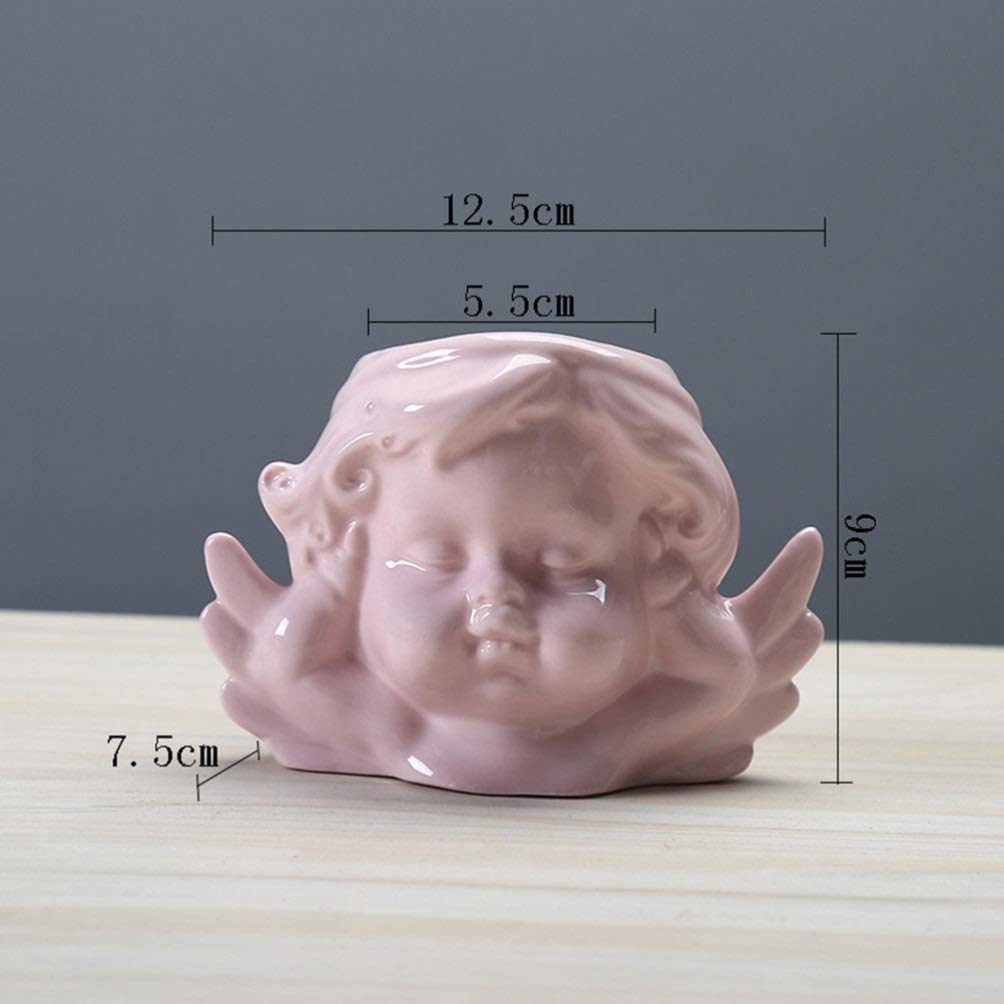 Vaguelly Ceramic Succulent Holder Pink Desktop Planter with Drainage Elegant Flowerpot for Cactus African Violets Home Office Decor Stylish Minimalist Design for Tabletop Display