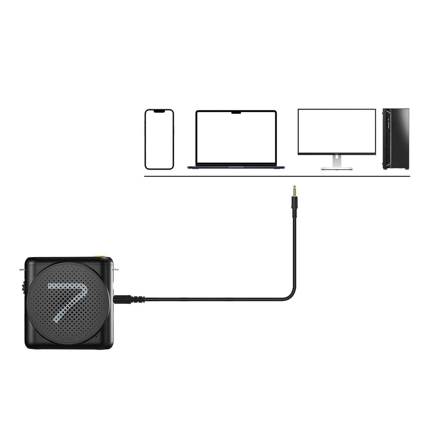 7RYMS WA1(SE) Portable Voice Amplifier for Teachers with Wired Headset Microphone,Mini Speaker Microphone for Classroom,Speech,Training Outdoor,Speaker Megaphone with Noise Canceling, 23H Workin-Black