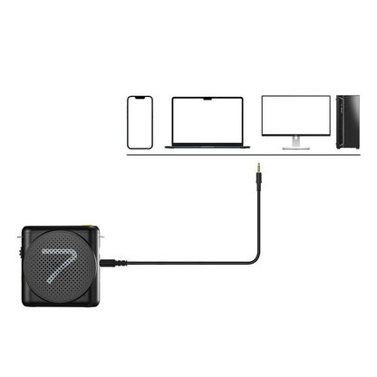7RYMS WA1(SE) Portable Voice Amplifier for Teachers with Wired Headset Microphone,Mini Speaker Microphone for Classroom,Speech,Training Outdoor,Speaker Megaphone with Noise Canceling, 23H Workin-Black