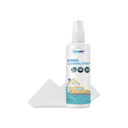 Sprayvan Screen Cleaner Spray -8oz Streak-Free TV Screen Cleaner Spray and Microfiber Cloth kit, Computer Screen Cleaner & Car Screen Cleaner for Flat Screen, LCD,Laptop,Electronic Devices and Car (1)