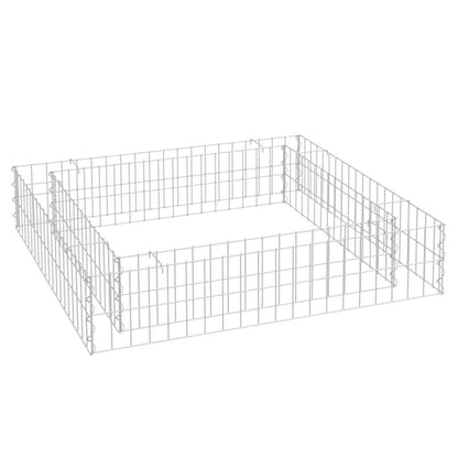 Gabion Raised Bed Silver Galvanized Steel 39.4x39.4x7.9 in, Gardening, Pots & Planters, 151311