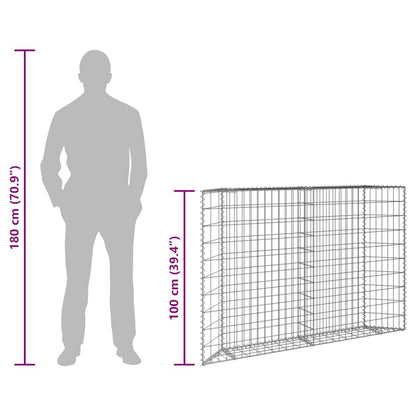 vidaXL Galvanized Steel Gabion Raised Bed - Versatile and Durable Planter for Garden and Patio - Weather- 59.1"x7.9"x39.4" Silver