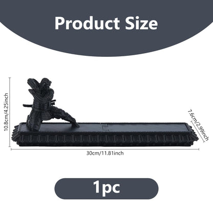 DICOSMETIC Incense Holder Samurai Incense Burner Black Incenses Holder with Storage Box Ash Catcher Warrior Incenses Burner for Aromatherapy Meditation Yoga Room Decor