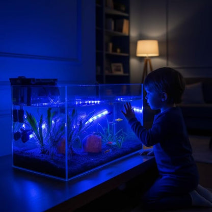 FEDOUR 15in Submersible Aquarium LED Light, 24/7 Mode Aquarium Lights with Full Spectrum RGBW LEDs, IP68 Waterproof Fish Tank Light with Dimming, Timming and Color Adjustable