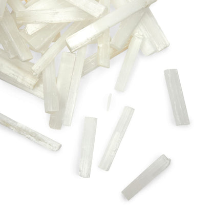 Wellbrite Selenite Crystal Wands - Energy Clearing Meditation Set & Bulk Selenite Sticks - Chakra Balancing Healing & Crystals and Healing Stones - Raw Bulk Sticks - 3-5 in, 3 Lb