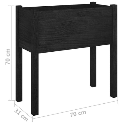 FMPGJLYH Large Outdoor Garden Planter Box, 27.6 Inch Square Wood Flower Pot for Patio, Balcony, Backyard, Matte Black Finish