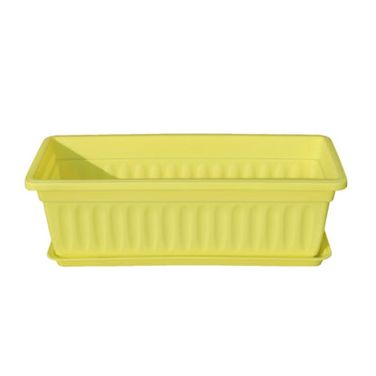 Sdlnklm Rectangular Planter Box for Gardening on Balcony Or Deck, Yellow