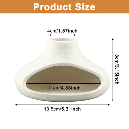 Palo Santo Holder Ceramic Incense Burner, Mini Chimney for Burning Sage and Incense Cones, Aromatic Smudge Bowl for Meditation and Yoga, Zen Room Decor, Easy-Clean Ash Catcher (White)