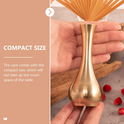 Happyyami 2pcs Vase Home Decoration Plants Decor Terrarium Glass Containers Flower Container Pot Wok Office Decor Metal Flower Holder Copper Dried Flowers Dried Flower Stand