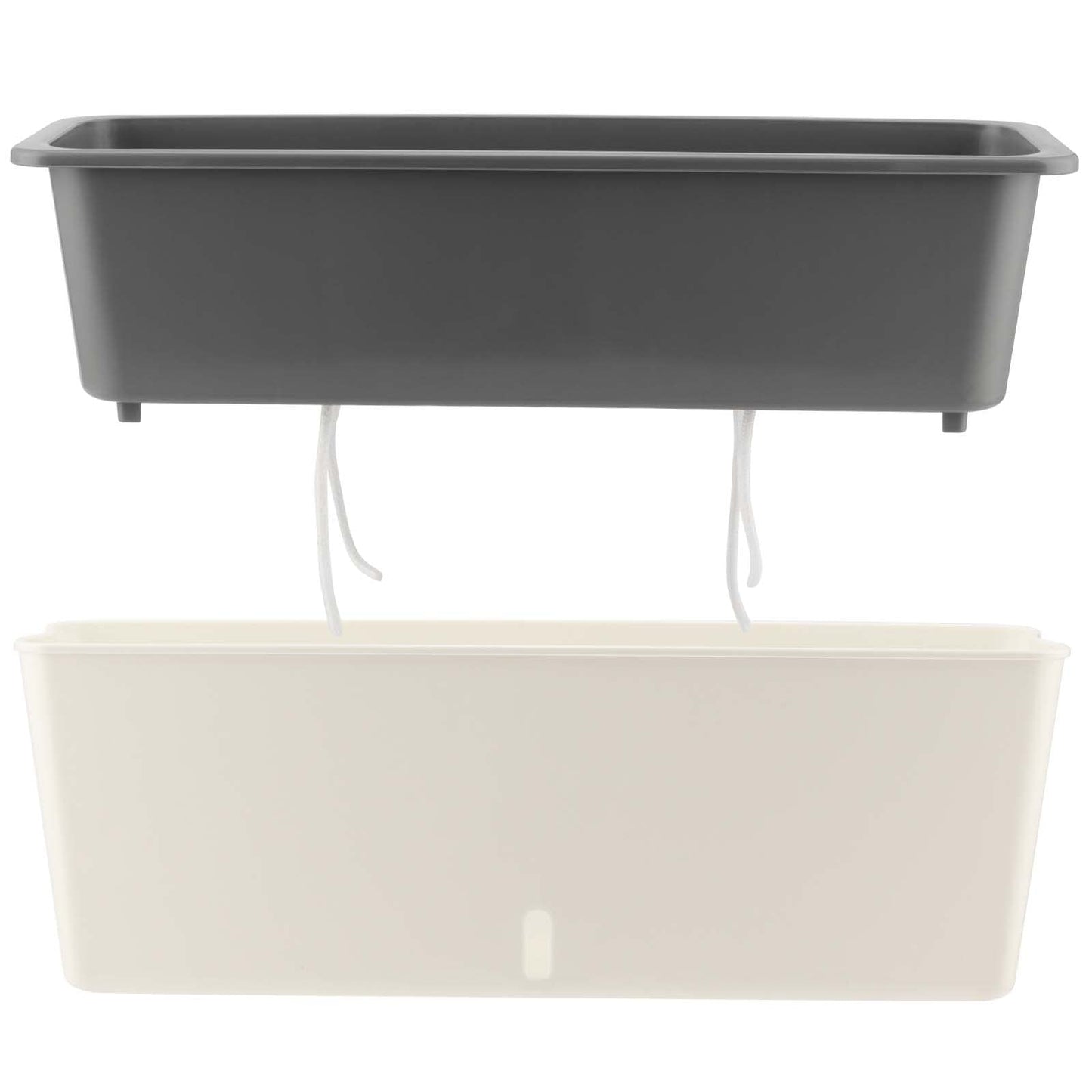 TAICHEUT 17 x 4.7 Inch Self Watering Planter, Large Rectangular Planter with Drainage Holes, White Window Sill Planter with Modern Decorative for Indoor Plants, Outdoor Plants, Garden Succulents