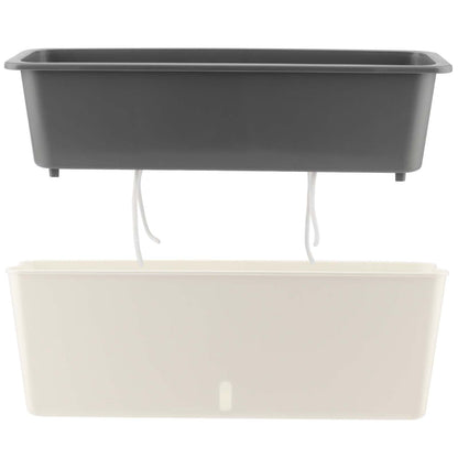 TAICHEUT 17 x 4.7 Inch Self Watering Planter, Large Rectangular Planter with Drainage Holes, White Window Sill Planter with Modern Decorative for Indoor Plants, Outdoor Plants, Garden Succulents