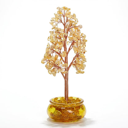 FATONIO Citrine Crystal Tree, Handmade Yellow Gemstone Chakra Healing Feng Shui Bonsai Tree, Friend and Women' Gfit for Wealth and Prosperity, Office Desk Home Decor Housewarming Birthday Gift