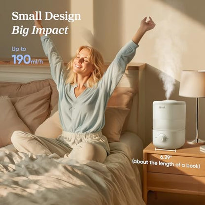 LEVOIT Humidifiers for Bedroom, Quiet (3L Water Tank) Cool Mist Top Fill Essential Oil Diffuser with 25Watt for Home Large Room, 360° Nozzle, Rapid Ultrasonic Humidification for Baby Nursery and Plant