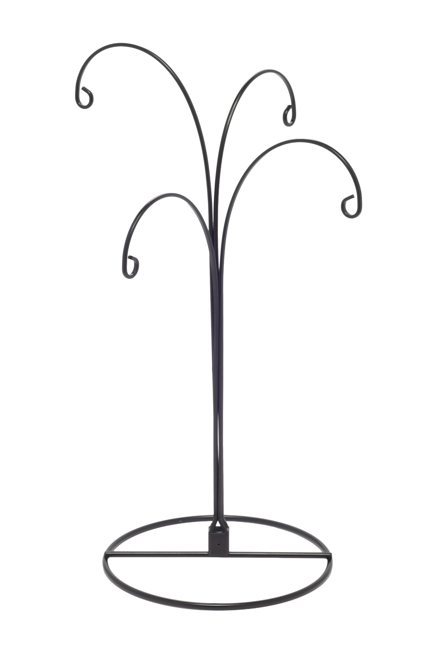 Creative Hobbies 2 Pack of Metal Ornament Display Stands – 12″ Tall with Four Hooks at Varying Heights for Christmas Ornaments and Keepsakes (Black)