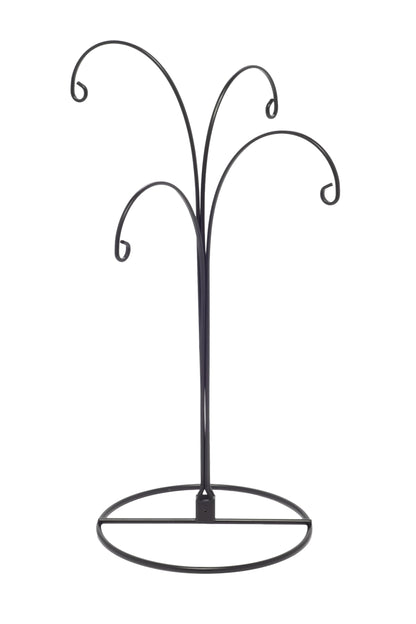Creative Hobbies 2 Pack of Metal Ornament Display Stands – 12″ Tall with Four Hooks at Varying Heights for Christmas Ornaments and Keepsakes (Black)