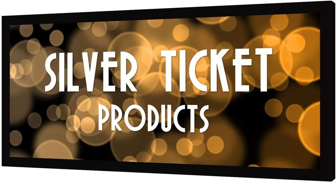 Silver Ticket Products STR Series 6 Piece Home Theater Fixed Frame 4K / 8K Ultra HD, HDTV, HDR & Active 3D Movie Projection Screen, 2.35:1 Format, 115" Diagonal, Silver Material STR-235115-S