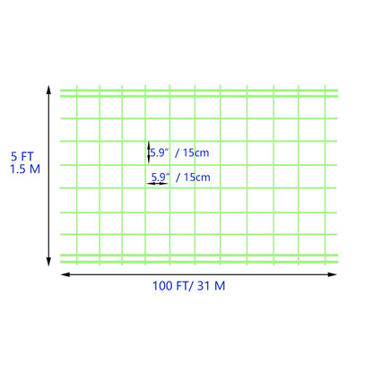 HHTHH Green Garden Trellis Netting 5x100 ft Heavy Duty Polypropylene Plant Support Net for Climbing Vegetables Fruits Flowers