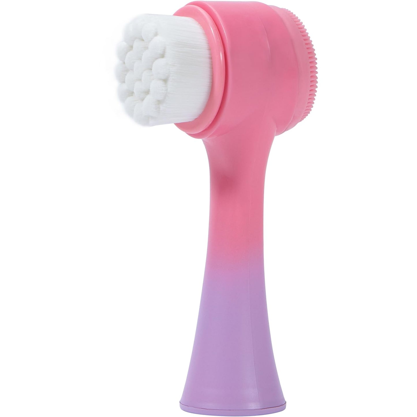 Face Brush 2 in 1, Facial Cleansing Exfoliating Scrubber Brush, Silicone Double Side Manual Face Wash Scrub Brush with Soft Bamboo Charcoal Fiber for Deep Pore Cleansing, Massaging, Skin Care
