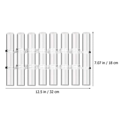 Toyvian Glass Vase for Indoor Plants Propagation Tubes Large Test Tube Flower Vase with Brush 8pcs Set Hydroponic Home Decor Terrarium Pot