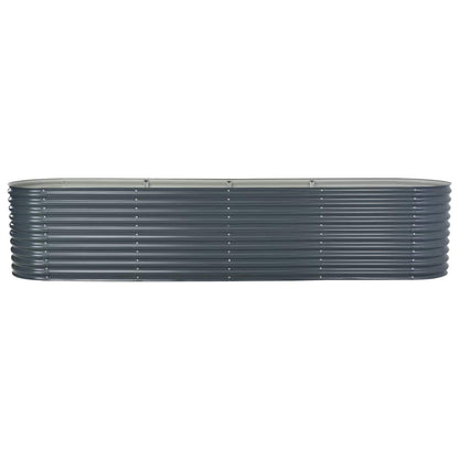 Homgoday Garden Raised Bed, Metal Raised Garden Bed, Hexagon Garden Planter Box, Outdoor Vegetable Fruit Flower Herb Growing Box 400x80x81 cm Galvanised Steel Grey