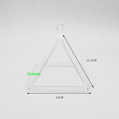 Siceeoly 5 Inch Clear Quartz Crystal Singing Pyramid Healing Musical Instrument For Sound Healing Meditation With Crystal Singing Bowl Striker