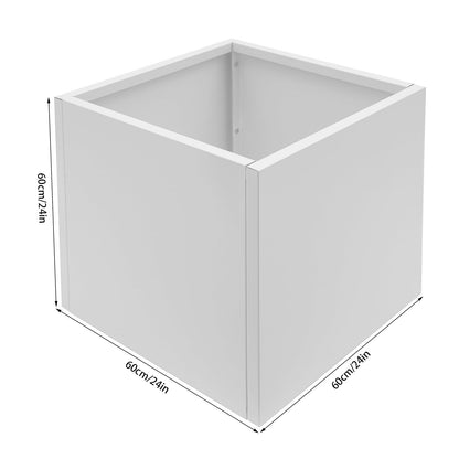 VNUIWDSG Cube Planter Box 24x24x24 Inch, Large Square Indoor Outdoor Galvanized Steel Planter with Baking Paint, Heavy Duty Metal Flower Pot for Garden Patio Deck Yard