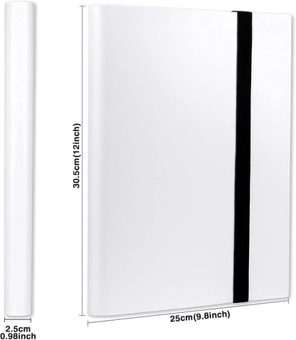 GEAoffice Card Binder, 9 Pockets Trading Card Album Folder, 360 Side Loading Pocket Binder for Sports&Game Cards, MTG and Other TCG, White