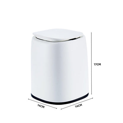 HomDSim Mini Trash Can with Lid, Pop Up Countertop Wastebasket, Tiny Plastic Trash Bin, Counter Garbage Lint Bin Removable Small Garbage Can for Countertop,Dressing Table,Bedsid,Desk