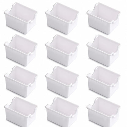 New Star Foodservice Restaurant Grade Plastic Sugar Packet Holder, White, Set of 12
