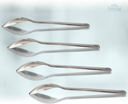 NobleEgg Egg Spoons for Soft Boiled Eggs, Coffee, Desserts | 18/8 Stainless Steel | 5.5 inches | Set of 6