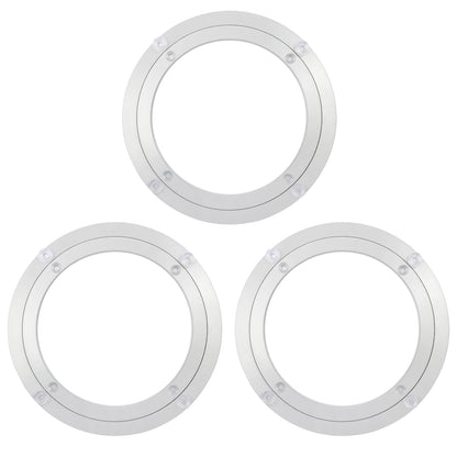 Yiksonyo 3 Pack 8 Inch Aluminium Alloy Turntable Bearing, Heavy Duty Swivel Turntable Lazy Susan for Round Dining Table, 8" Smooth Swivel Turntables for Lazy Susan Dining Table?Silver