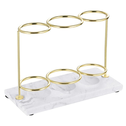 Emibele Electric Toothbrush Holder, 3 Slots 2-Layer Resin Electric Toothbrush Holder Bathroom Toothpaste Razor Storage Non-slip Organizer for Bathroom Toothbrush Toothpaste Cleanser, Gold Marble White