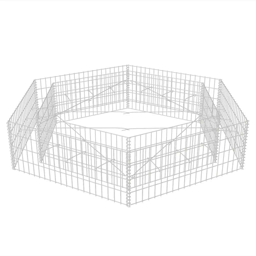 Gabion Raised Bed Silver Galvanized Steel 78.7x68.1x15.7 in, Gardening, Pots & Planters, 142536