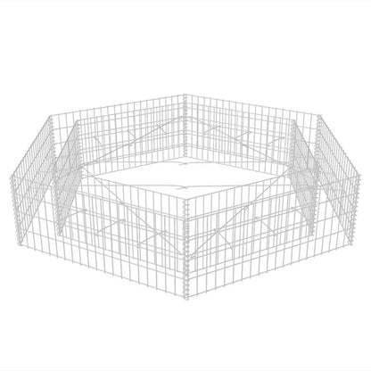 Gabion Raised Bed Silver Galvanized Steel 78.7x68.1x15.7 in, Gardening, Pots & Planters, 142536