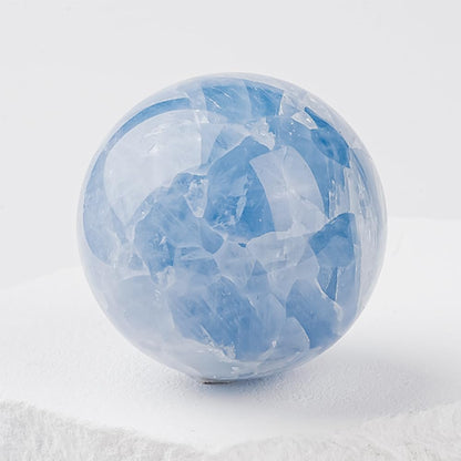 2-2.4 inch (5-6 cm) Natural Celestite Crystal Ball with Stand, Hand Polished Celestite Sphere, Reiki Healing Decorative Gemstone Sphere, Feng Shui Home Ornament, Mineral Crystal Collection Gift