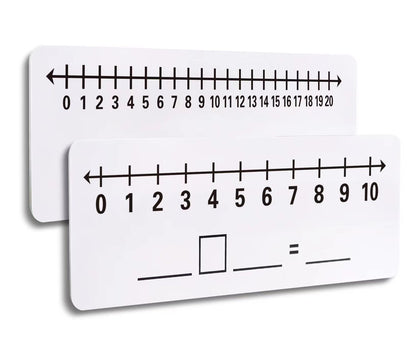 2 Pcs Dry Erase Number Line Board, Double Sided Number Line for Students, Homeschool, Teacher Supplies, Classroom, Math Game for Math Center，High Quality Durable 12 x 4 Inch 0-10, 0-20