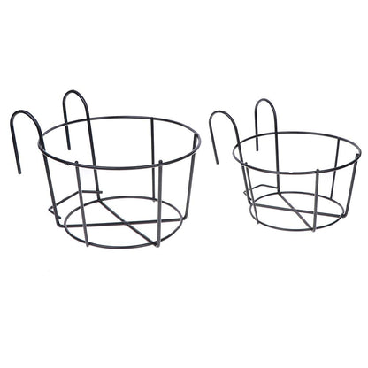4 Pack Hanging Planters for Railings Rail Planter Hanging Baskets Flower Pot Holders Iron Plant Racks Metal Fence Planter Potted Stand Mounted Balcony Plant Baskets Container,Garden Steel Pots