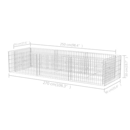 Gabion Raised Bed Silver Galvanized Steel 106.3 x 35.4 x 19.7 in, Gardening, Pots & Planters, 142556